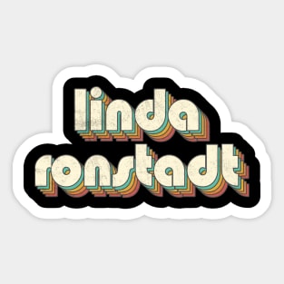 Retro Vintage Rainbow Linda Letters Distressed Style Sticker